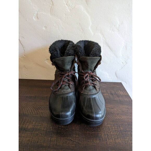 Sorel Women's Leather Lace-up Lined Winter Snow Boots Duck Boots - Size 8 - Picture 3 of 9